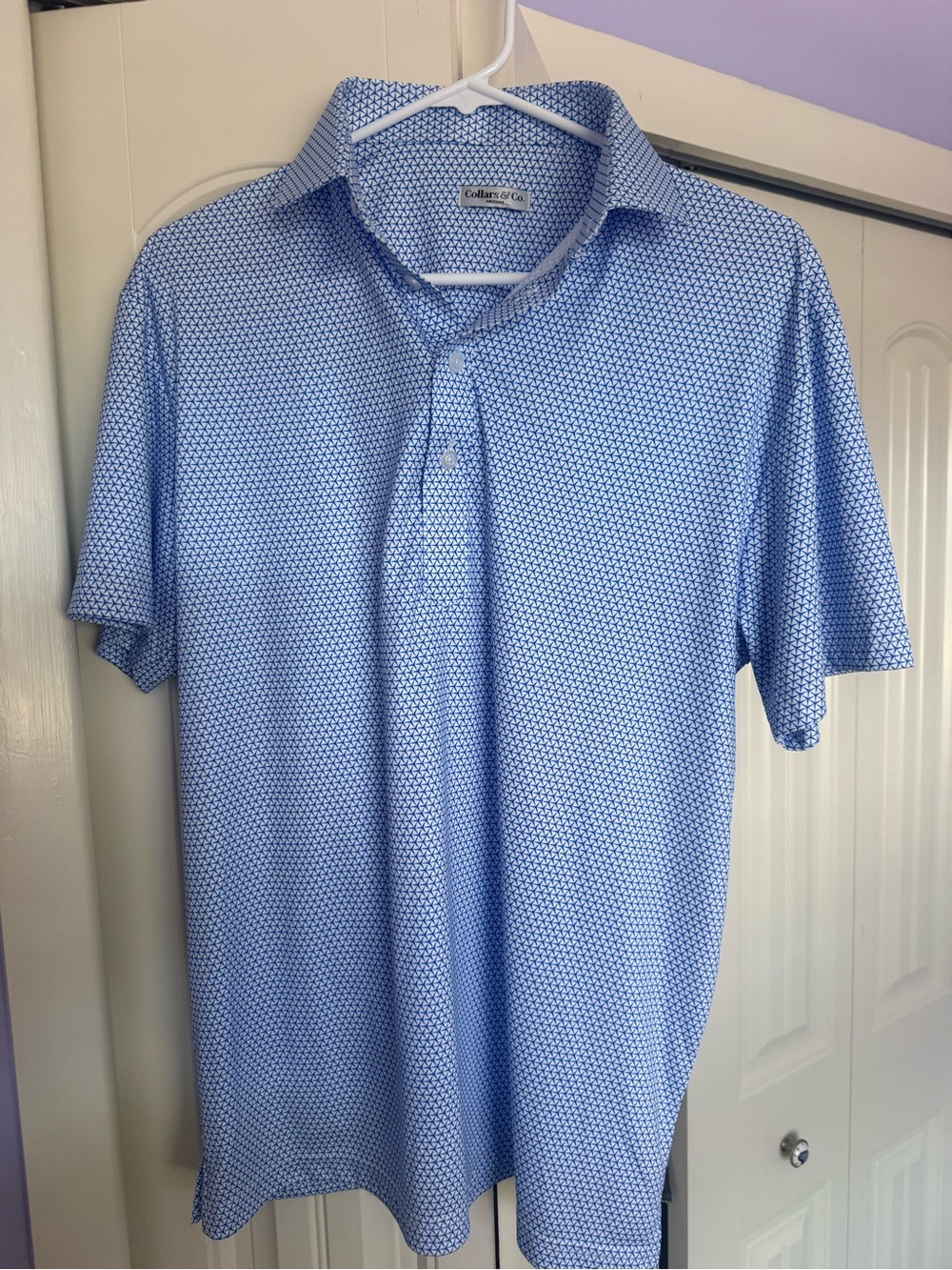Collared & Co. New (without tags) Men's Light Blue Patterned Button-Down Shirt